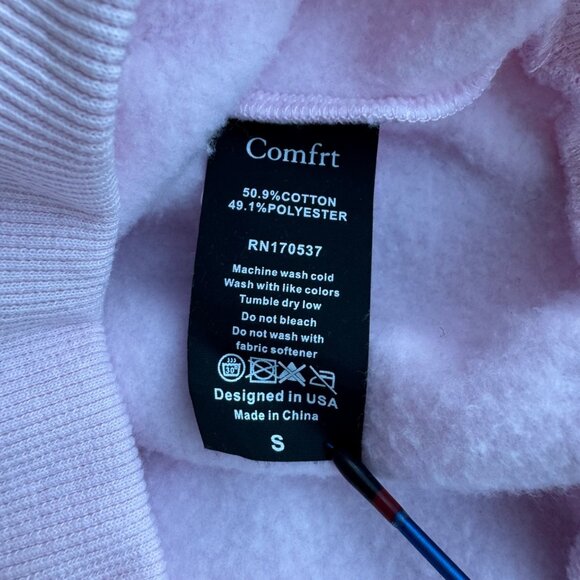 COMFRT Powder Pink Hoodie Girls S 7-8 Kids Soft Oversized Pullover Sweatshirt - Picture 8 of 11